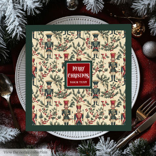Servilleta De Papel De Cena Whimsical vintage nutcracker servilletas en tonos