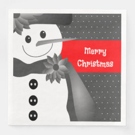 Servilleta De Papel De Cena Whimsy Snowman Feliz Navidad
