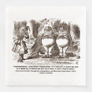 Servilleta De Papel De Cena Wonderland Alice Tweedledum Tweedledee Lógica Qte
