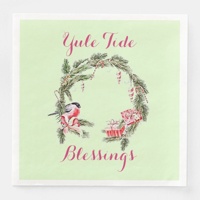 Servilleta De Papel De Cena Yule Tide Blessing Paper Napkins (Anverso)