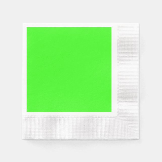 Servilleta de papel de cóctel de color verde neón (Anverso)