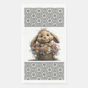 Servilleta de papel de conejo floral de Pascua