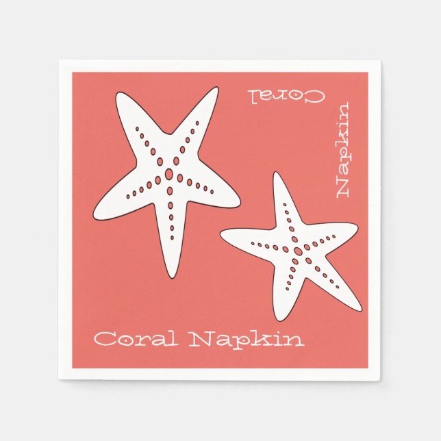 Servilleta de papel de coral de estrella de mar di (Anverso)