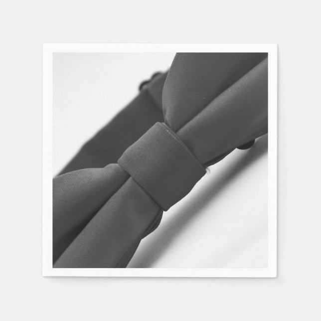 Servilleta de papel de corbata negra elegante (Anverso)