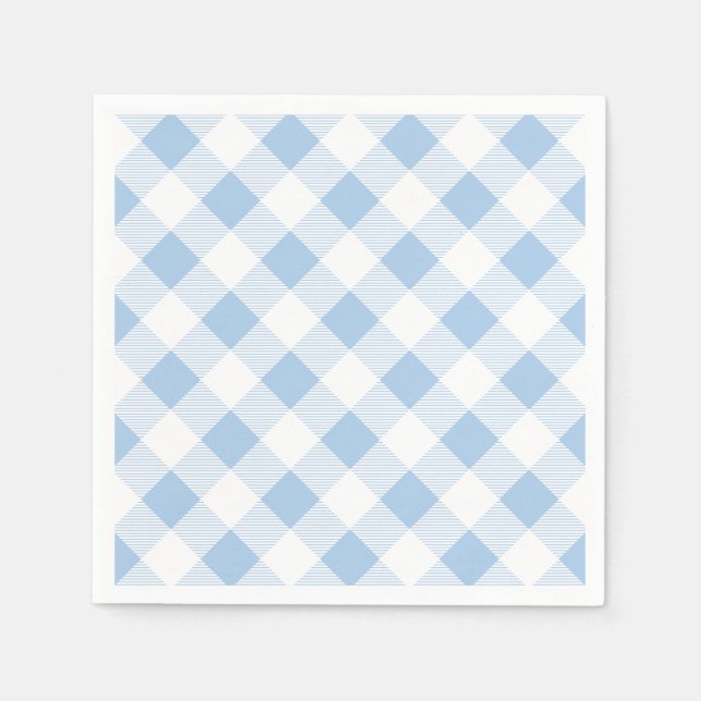 Servilleta de papel de cuadros azules Gingham (Anverso)