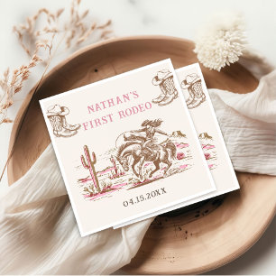 Servilleta de papel de cumpleaños de rodeo vintage