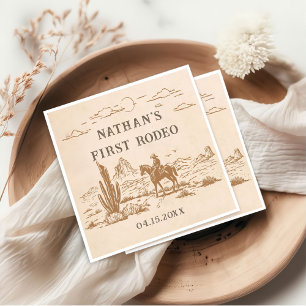 Servilleta de papel de cumpleaños de rodeo vintage