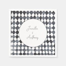 Servilleta de papel de diamante en blanco y negro