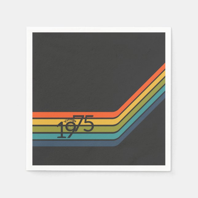 servilleta de papel de diseño retro de 1975. (Anverso)