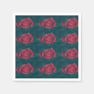 Servilleta de papel de flor de rosa roja pálida co