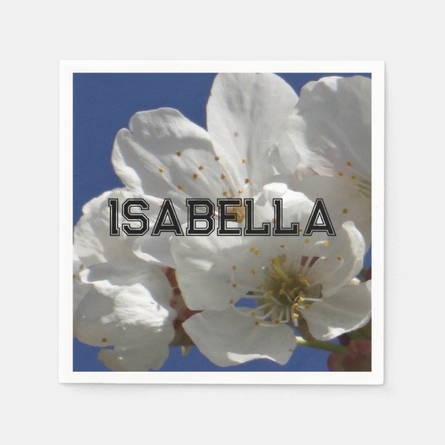 Servilleta de papel de flor personalizable (Anverso)