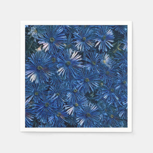 Servilleta de papel de flores azules estilizadas