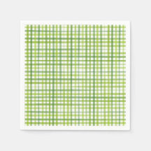 Servilleta de papel de gingham verde rústico | Fie