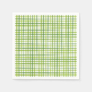 Servilleta de papel de gingham verde rústico Fie