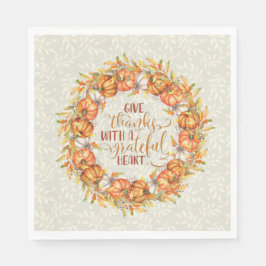 Servilleta De Papel Dé gracias a la Wreath de calabaza