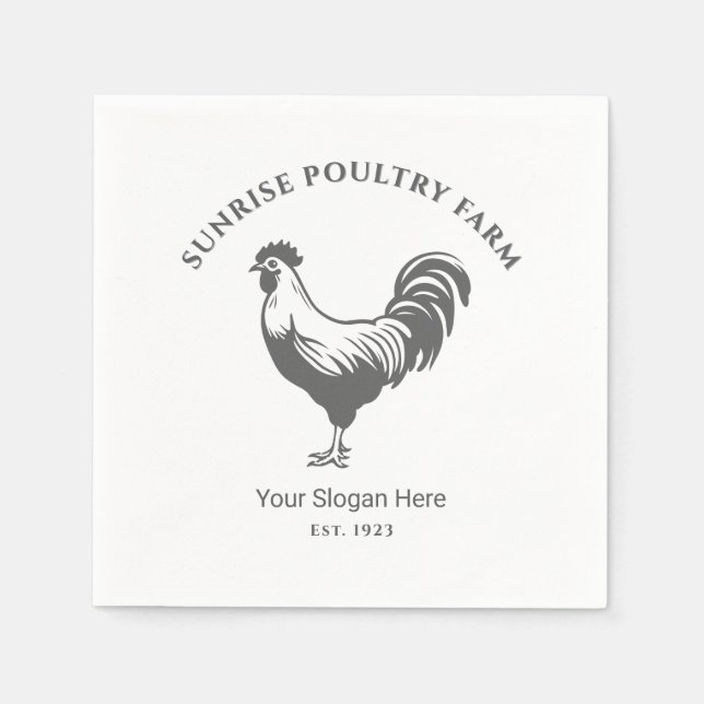 Servilleta de papel de granja de pollos (Anverso)