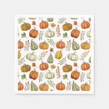 Servilleta de papel de Halloween con calabazas - B