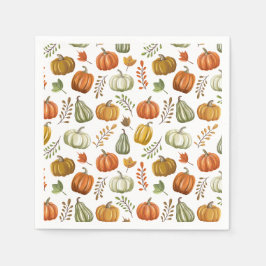 Servilleta de papel de Halloween con calabazas - B