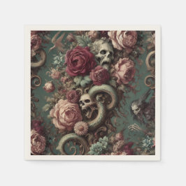 Servilleta De Papel De Hueso y Vino - Victoriano Gótico