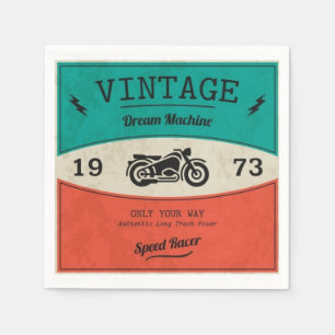 Servilleta de papel de la motocicleta del vintage