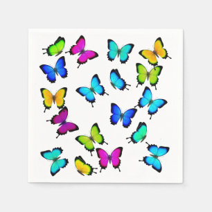 Servilleta de papel de las mariposas tropicales