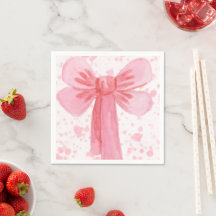Servilleta de papel de lazo rosa