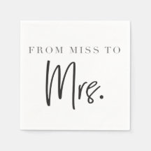 De Miss a MRS. Cocktail Napkin