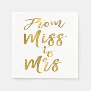 Servilleta De Papel De Miss a Relieve metalizado dorado Bridal Shower
