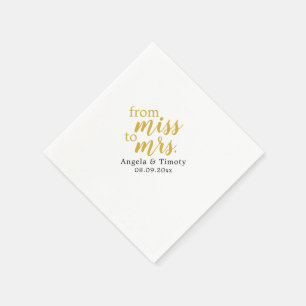 Servilleta De Papel De Miss a Sra. boda