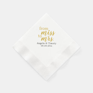 Servilleta De Papel De Miss a Sra. boda