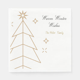 Servilleta de papel de Navidad con árboles minimal