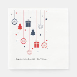 Servilleta de papel de Navidad con fiesta rústica