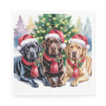 Servilleta de papel de Navidad de Labrador