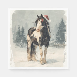 Servilleta de papel de Navidad / Hermoso caballo d