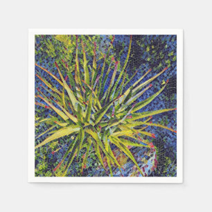 Servilleta de papel de planta de mosaicos de aloe 