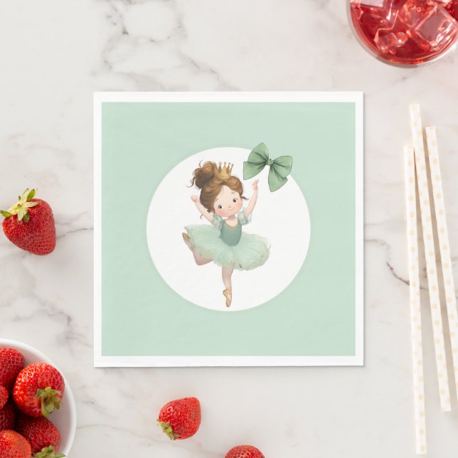 Servilleta de papel de princesa pequeña verde ment (In situ)
