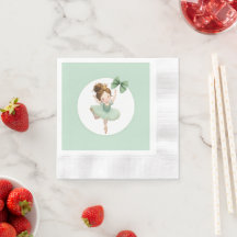 Servilleta de papel de princesa pequeña verde ment