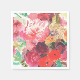Servilleta de papel de ramo de flores vibrantes
