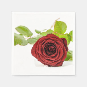 Servilleta de papel de Rosa Roja Elegante