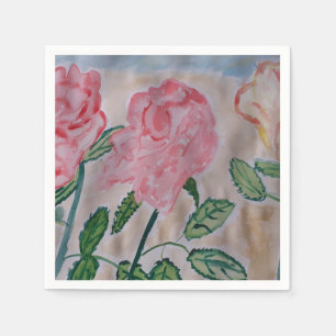 Servilleta de papel de rosas de verano abstractas