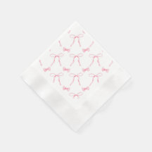 Servilleta de papel de tema Coquette con lazo rosa