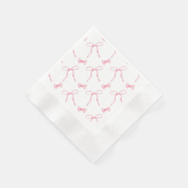 Servilleta de papel de tema Coquette con lazo rosa