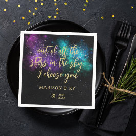 Servilleta De Papel De todas las estrellas en el cielo te elijo boda N