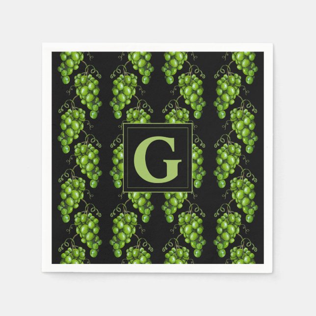 Servilleta de papel de uvas verdes (Anverso)