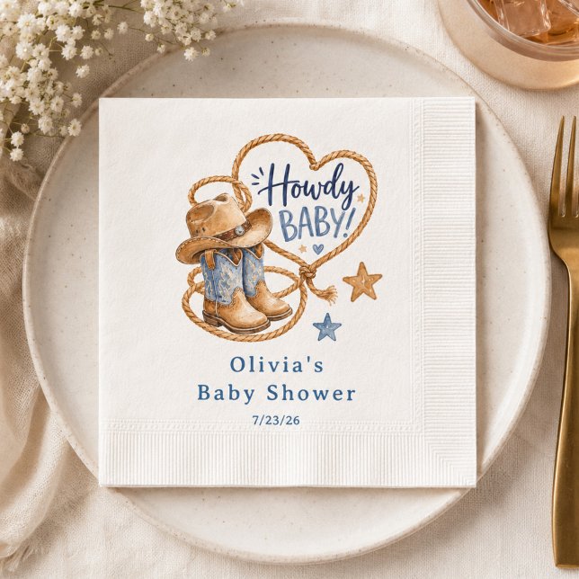 Servilleta de papel de vaquero bebé Howdy (Subido por el creador)