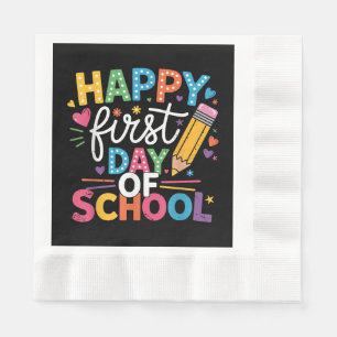 Servilleta De Papel De Vuelta A La Escuela Feliz Primer Día Del Profes