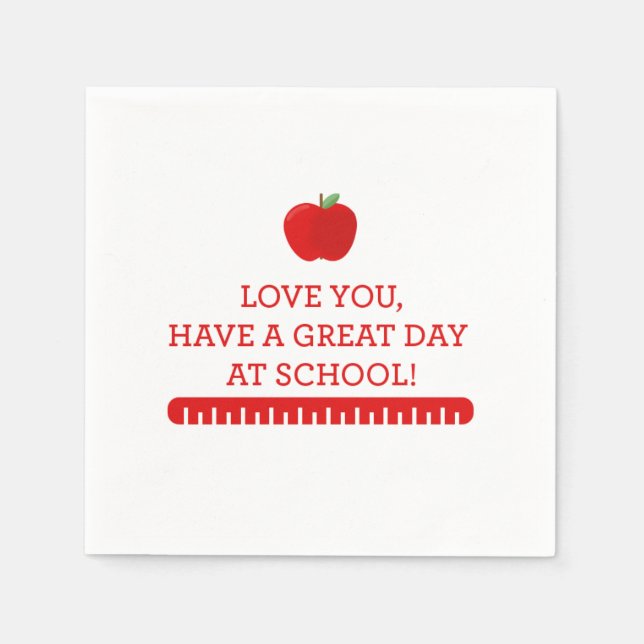 Servilleta De Papel De vuelta a la escuela LunchBox Napkin (Anverso)