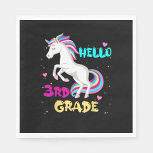 Servilleta De Papel De vuelta a la escuela Unicornio saludo primer día