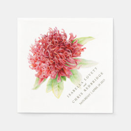 servilleta de papel de waratah rojo boda