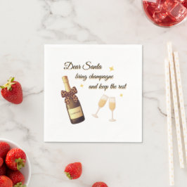 Servilleta De Papel Dear Santa Champagne Design